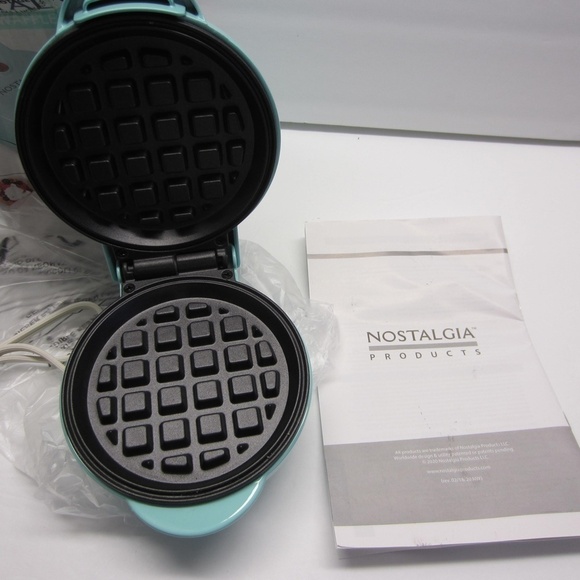 Nostalgia MyMini Personal Electric Waffle Maker, MWF5TL Teal Blue - Picture 11 of 15